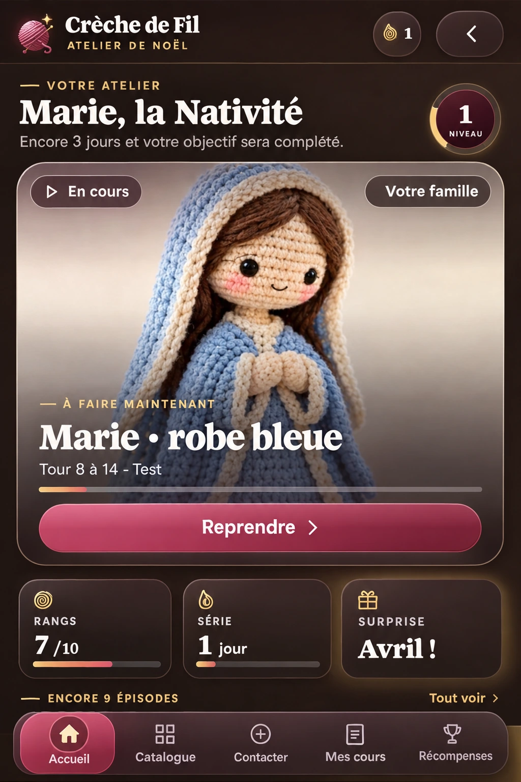 Application Atelier de Noël : reprenez là où vous vous étiez arrêté