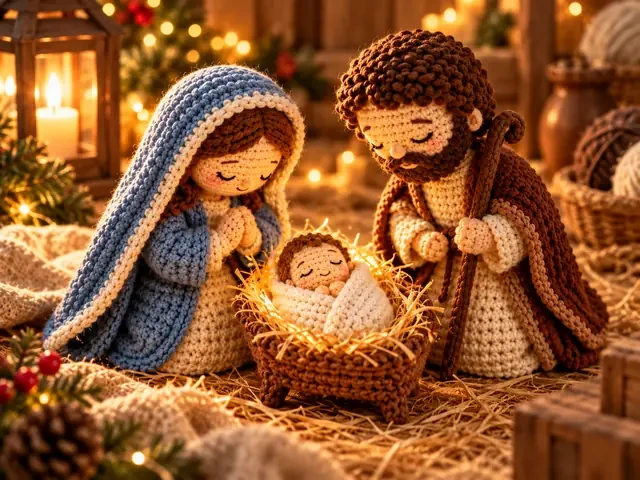 Sainte Famille en amigurumi